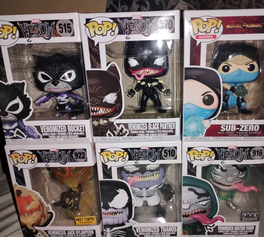 Funko Pop Venom Lot , Plus Sub Zero