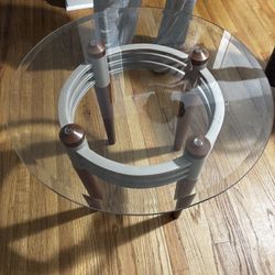 2 Glass End Tables 