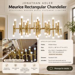 Jonathan Adler Meurice Rectangular Chandelier