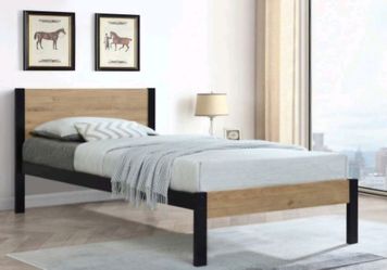 Twin Size Bed Frame Color oak espresso. Oak White or oak walnut