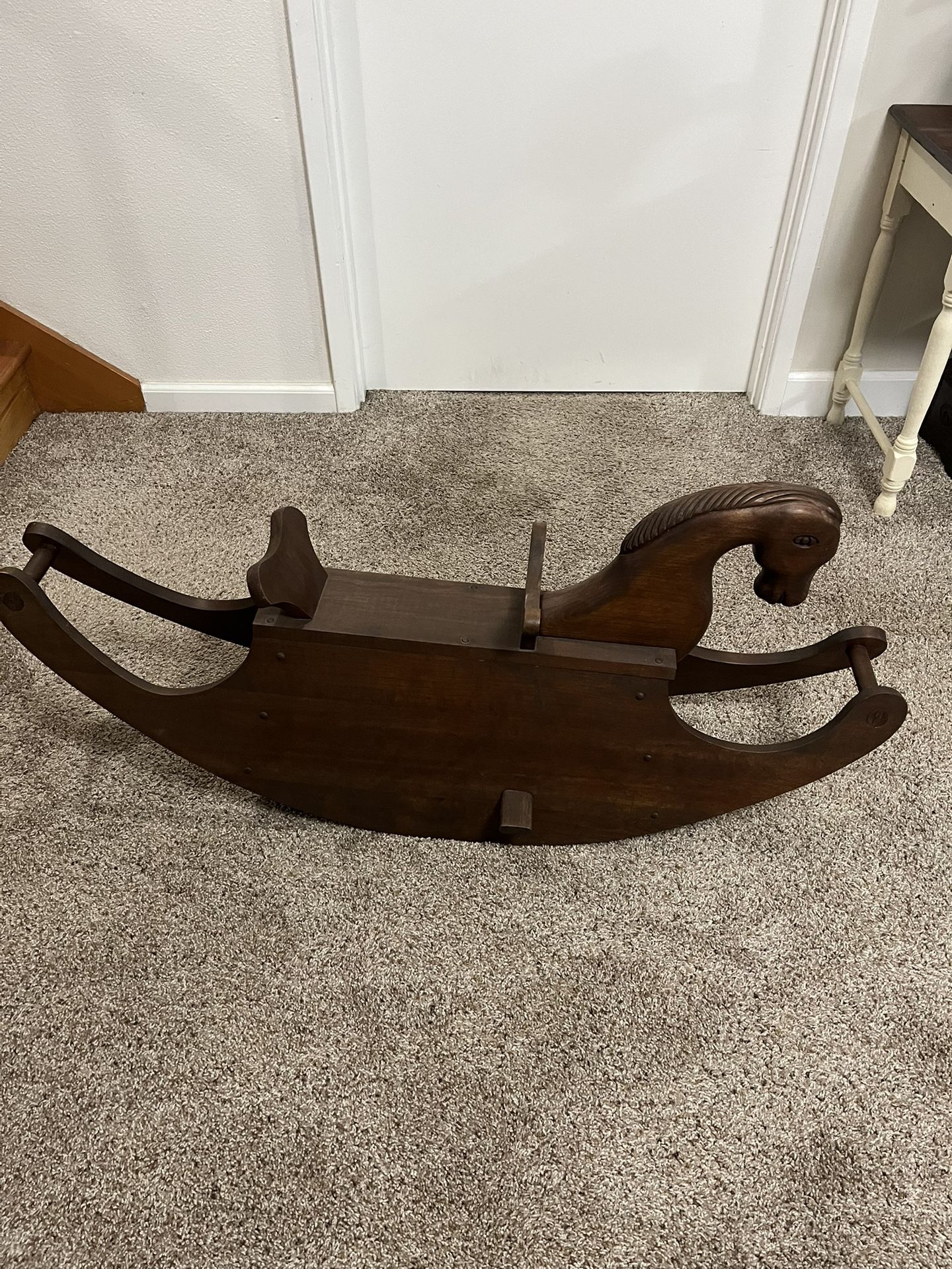 Vintage Childs Hand Made Rocking Horse Antique Equestrian Home Decor