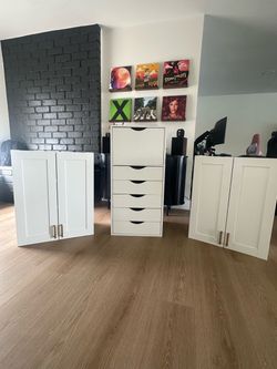 White Shaker Cabinets IKEA and Amazon Gold Handles