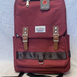 MEITE BOSHI large backpack leather straps multiple pockets