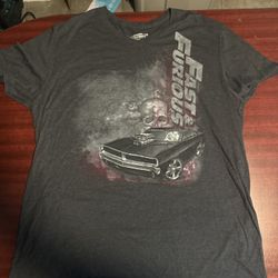 Universal Studios “Fast and Furious SuperCharged” V-Neck T-Shirt XXL Skull