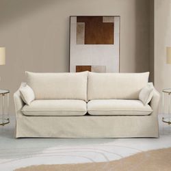 Beige Slipcovered Sofa New - Free Delivery ✅ Slip Cover Sofa - New Modern Sofa 