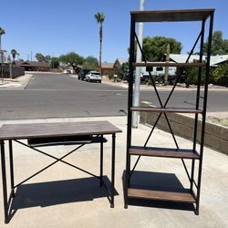 Desk And Shelf Set