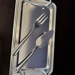 Silver Plated Tray With Serving Set