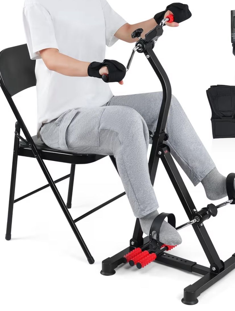 Pedal Exerciser Bike, Hand Arm Leg and Knee Peddler Adjustable Fitness Equipment for Seniors used