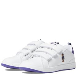 POLO RALPH LAUREN Heritage Court Velcro Sneakers in Faux Leather, Girl, size 1
