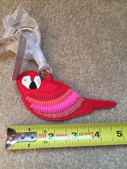 Kate Spade leather parrot key ring new with tags