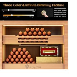 KingChii 48L Electric Temperature Control Cigar Humidor and 20L Luxury Leather Desktop Cigar Cabinet