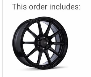 USED 19x8 Gloss Black Wheel Enkei PX-10 5x4.5 35