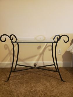 Vintage Glass And Wrought Iron Table $10 Must Go! 