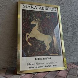 Vintage Mara Abboud Signed Art Exhibition Print Framed Wall Art 