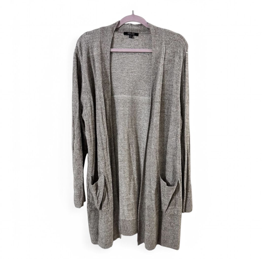 Witty Fox Greige Open Front Cardigan