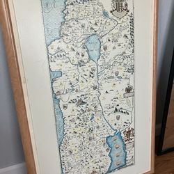 Framed Ancient Israel Map