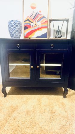 Crate and Barrel Cabinet - Two drawers and 4 shelves