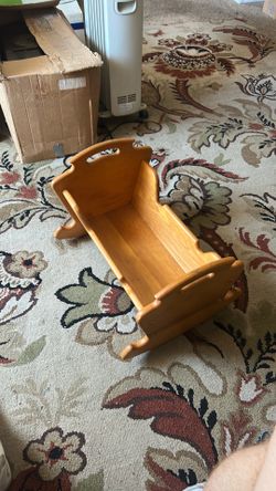 Solid Wood Doll Rocking Cradle – Kids Toy, Great Condition