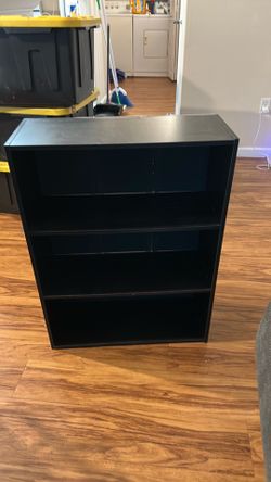 Bookshelf, black, wood, excellent condition