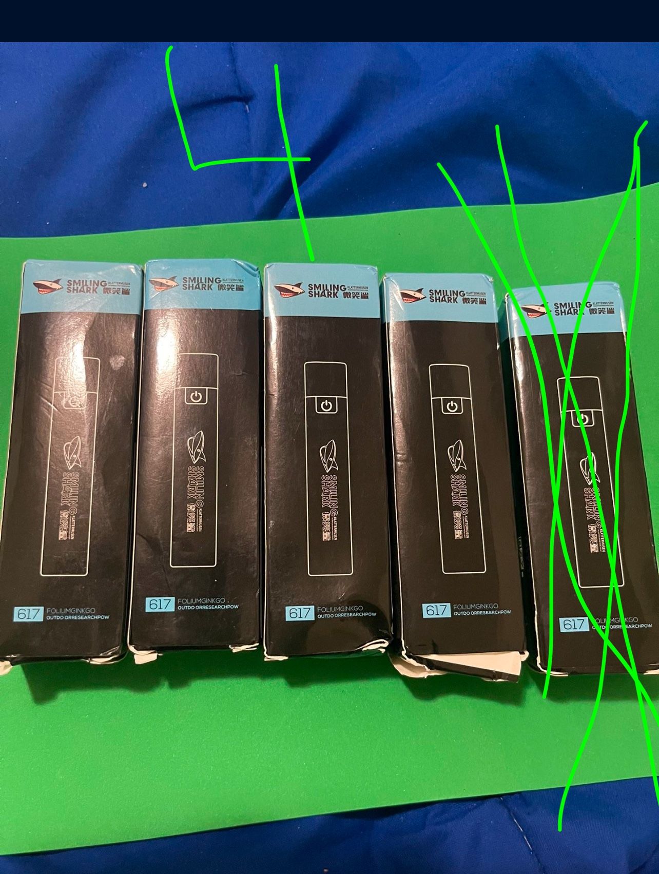 4 Smiling Shark Flashlights