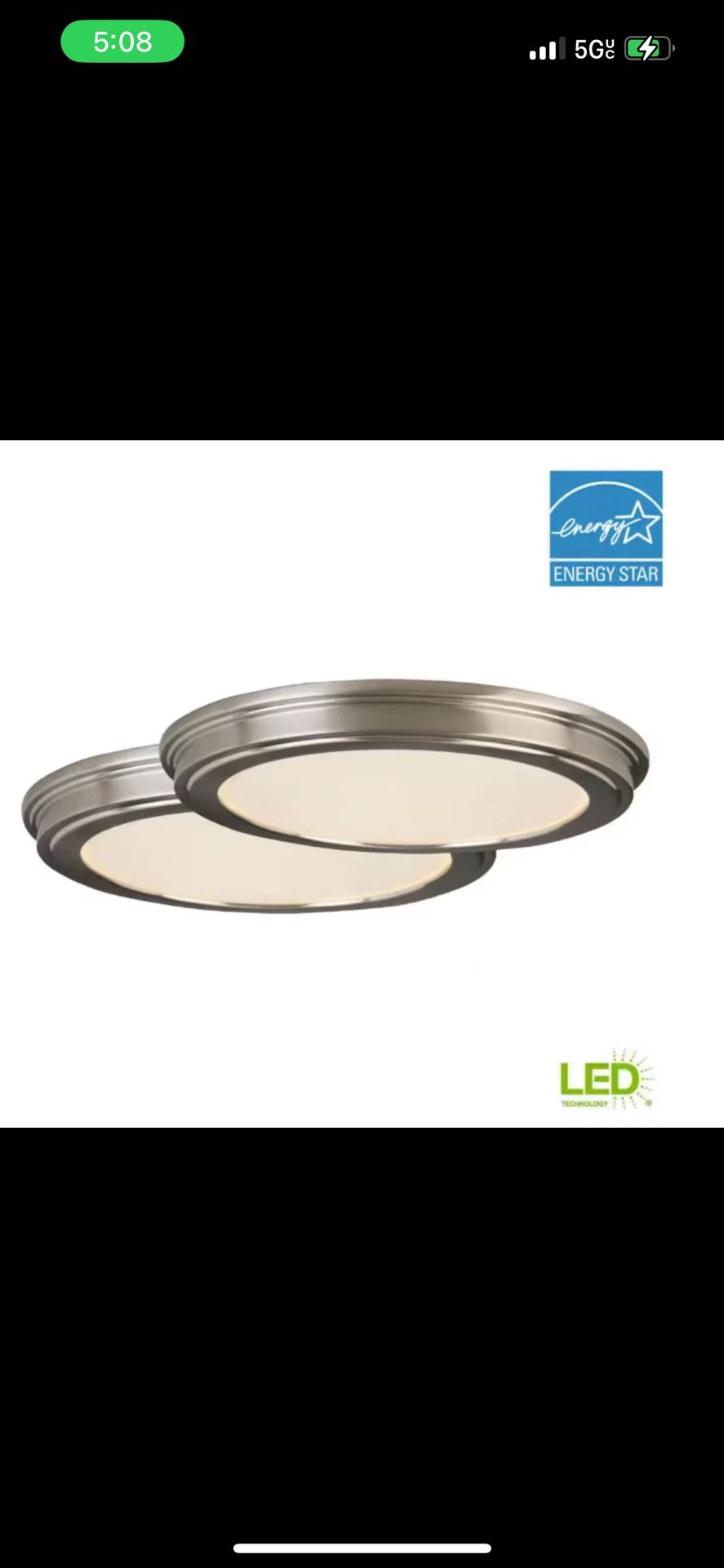 CE 15 in Brushed Nickel LED Round Flush Mount Low Profile Ceiling Light (2-Pack)