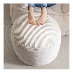 Round Stuffed Pouf Ottoman