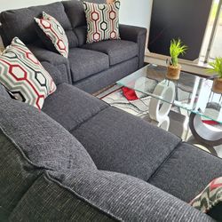 Onyx 2pc Sofa And Loveseat 