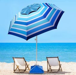 Large Beach Umbrella with Sand Anchor – Brand New