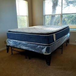 NEW QUEEN PILLOW-TOP MATTRESS AND BOX SPRING - 2PC