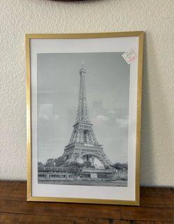 Black and White Eiffel Tower Framed Art
