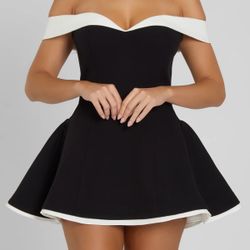 LEAU RAMONA CONTRAST CORSET BABYDOLL MINI DRESS - Size Small