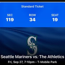 Mariners Vs. Athletics (2 Tickets)