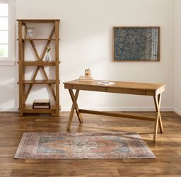 Roberts Rustic Honey Wood Campaign Desk  - World Market