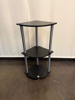 Black Three-Tier Corner Shelf