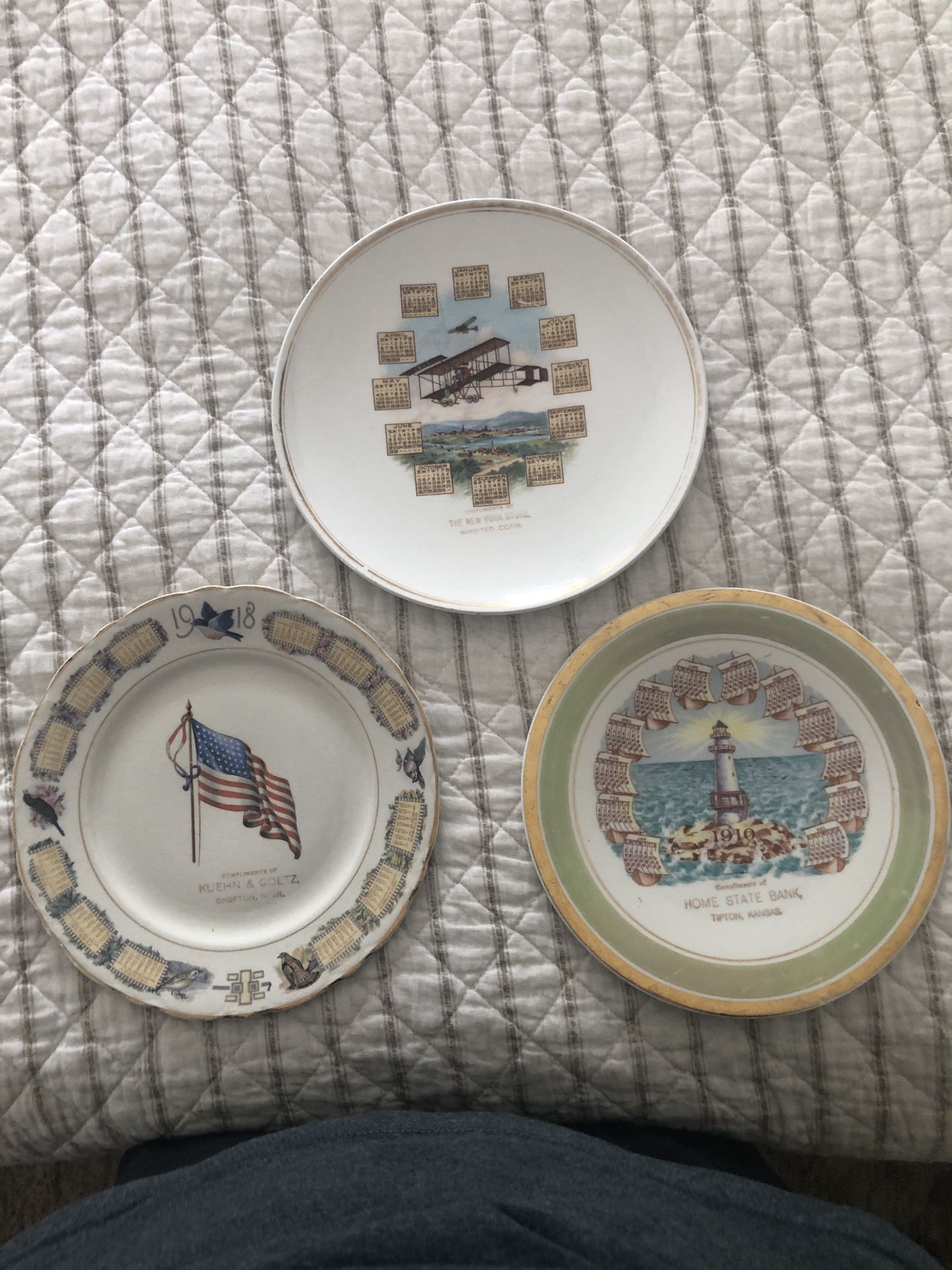 3 Vintage Calendar Plates