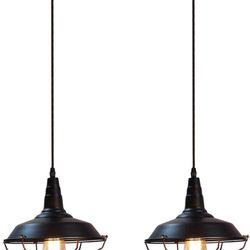 BLACK PENDANT LIGHT HANGING FARMHOUSE CEILING LIGHT FIXTURE VINTAGE