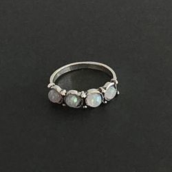 FIRE OPAL 5 STAR LADIES NEW SIZE 6.5 STAINLESSSILVER FOREVER WEAR RING 