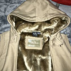 Armani Exchange Vest With Faux Fur Lining And hoodie