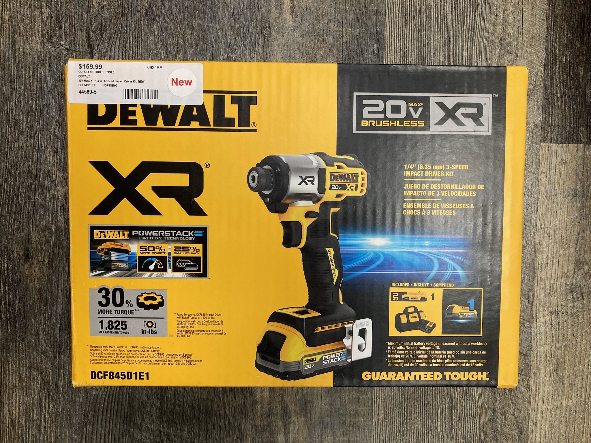 DEWALT 1/4" 3-Speed Impact Driver Kit w 2Ah+1.7Ah Bat Charger & Bag