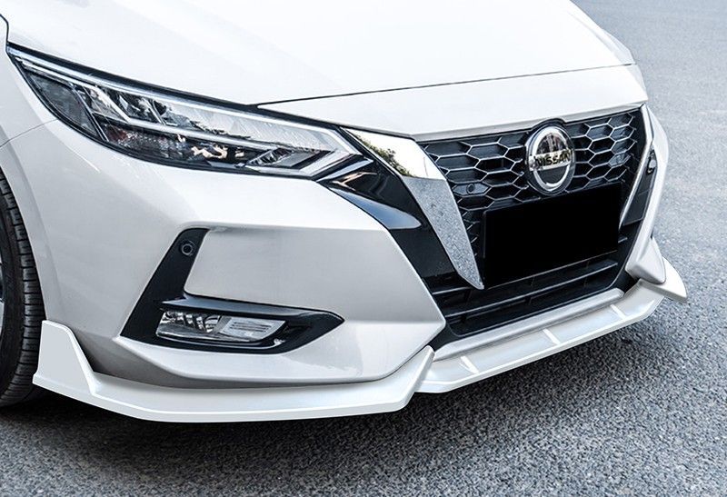 For 2020-2022 Nissan Sentra Painted Glossy White Front Bumper Body Kit Spoiler Lip 3PCS -(2-PU-682-PWH