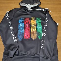 Unisex Anime Hoodie 3D Printed Cosplay Hoodie Jacket Pullover Sweatshirt -SIZE S