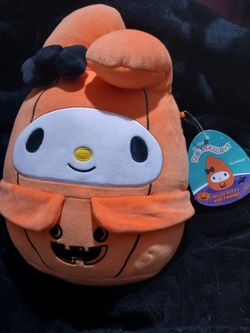 Squishmallow My Melody Plush Dressed As A Pumpkin for Halloween.  New , 8 inches