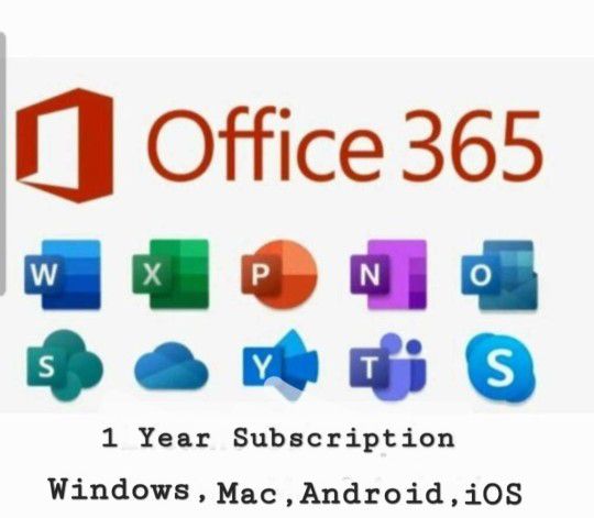 Microsoft Office 365 Pro for PC,Mac, and Android ,iOS
