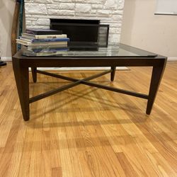 Large Mid-Century Glass-Coffee Table