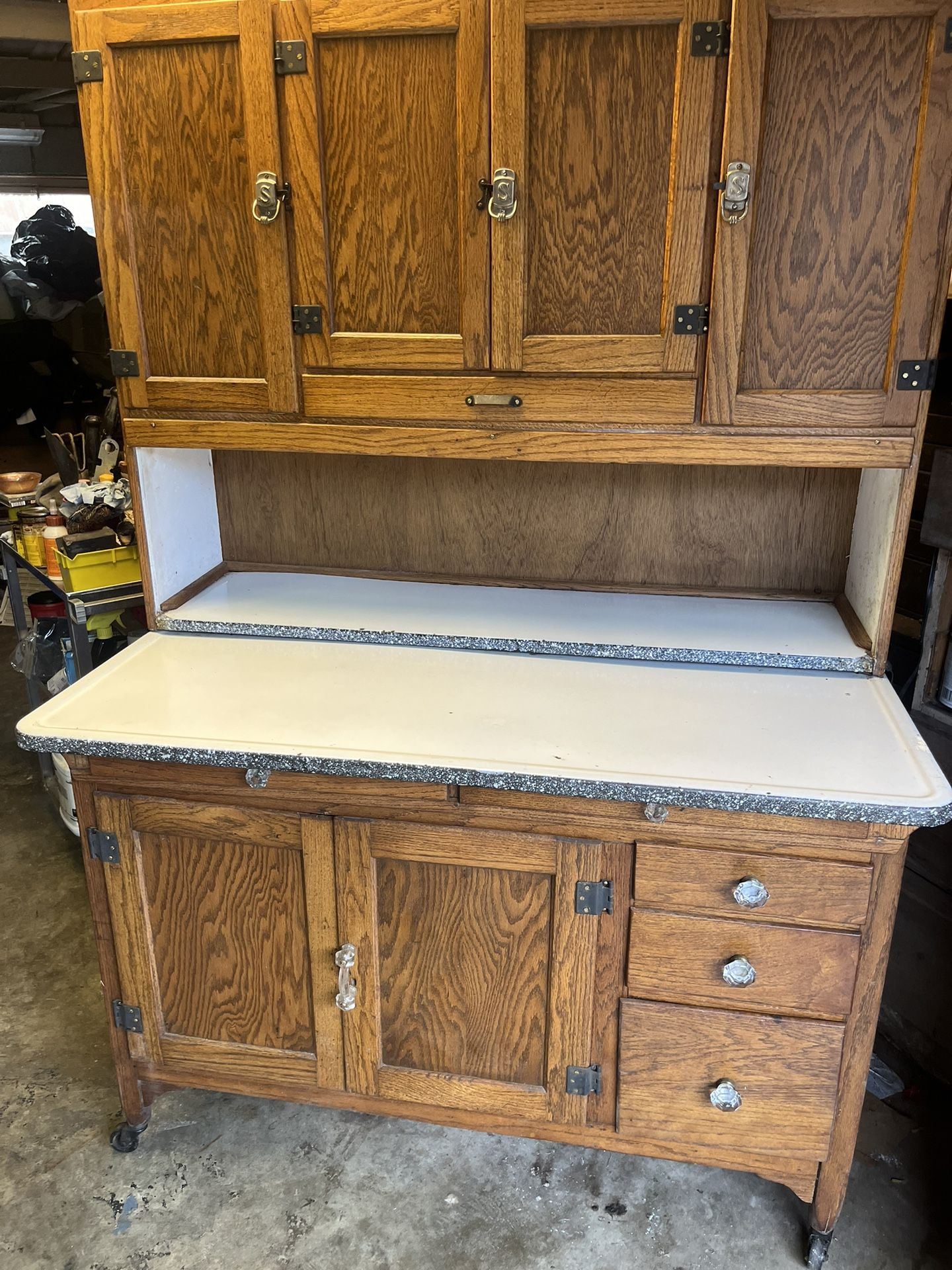 Antique Oak Hoosier Cabinet