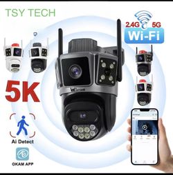 5K / 10mp Dual-Lens 5g/ WiFi Security Cameras,360° PTZ Auto Tracking, 2-Way Audio- alarm
