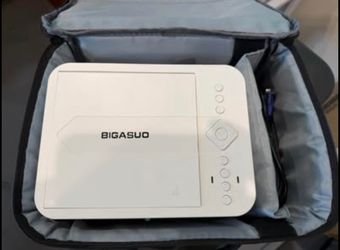 BIGASUO Outdoor Projector Bluetooth with Portable Screen and Case