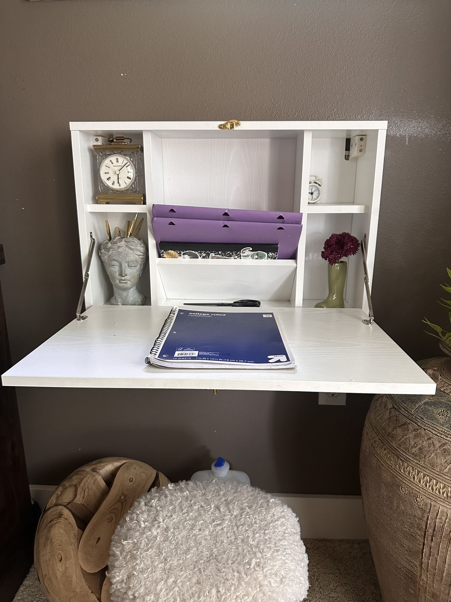 2 Wall Mounted White Desks, Makeup Station Or Storage