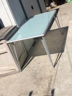 Strong sturdy glass table for work