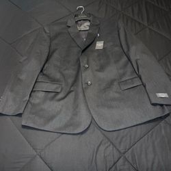 Pronto Uomo Mens Platinum Suit Jacket 54R Charcoal 100% Wool  2 Button Blazer